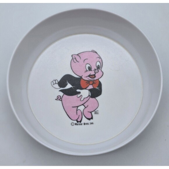 Looney Tunes Melamine Vintage Children Bowl Porky Pig Warner Bros 5.5in Diameter - Picture 1 of 6